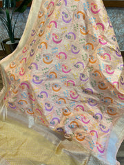 Banarasi silk with meenakari woven Jaal buttis allover