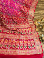 Pink and Red  Banrasi Exquisite Georgette