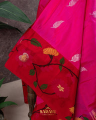 Bright Pink And Red Pure Real Zari Exclusive Kota