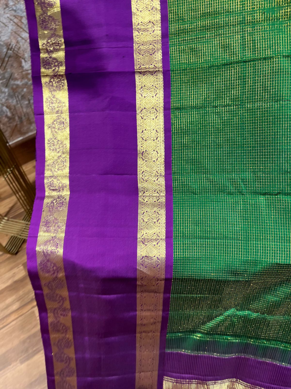 Green Space Border kanchi Pattu