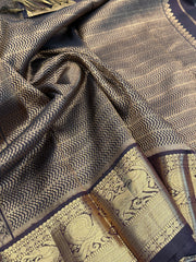 Deep Chocolate Pure Kanchi Vintage Pattu