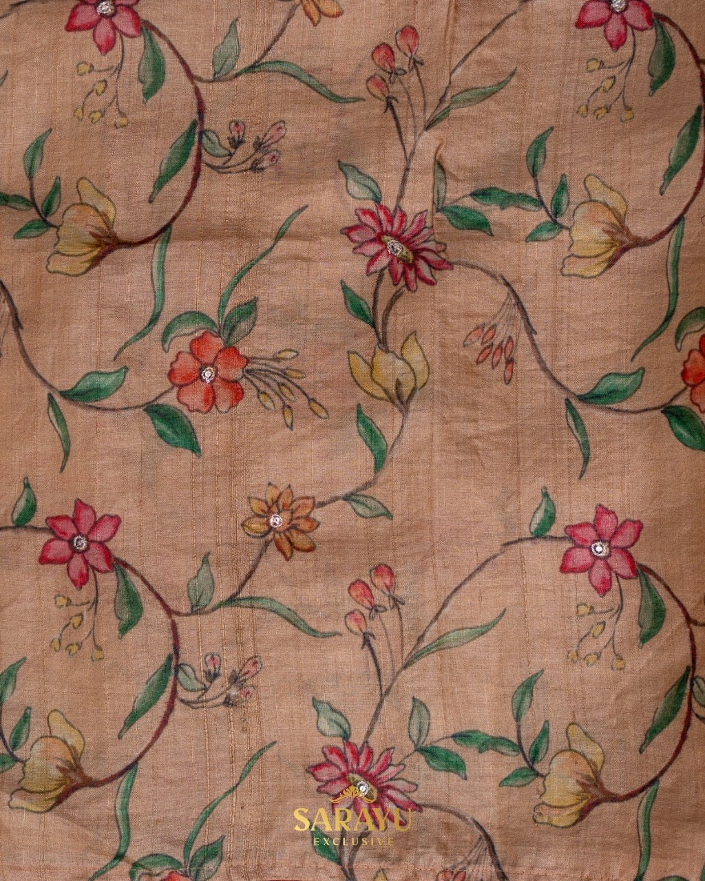 Soft Peach Crushed Pure Organza