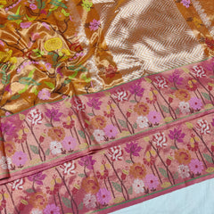 Orange and Pink Exclusive Designer  Double Tissue