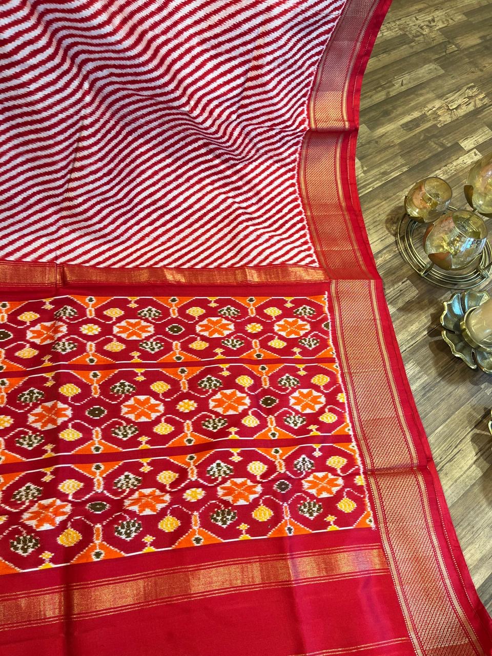 Red laheria Twill ikkat
