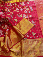 Red Pure Kanchi Silk