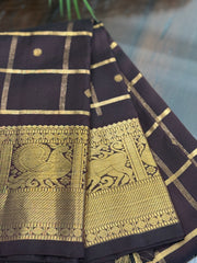 Deep Chocolate Pure Kanchi Vintage Pattu