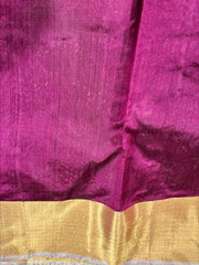 Chanderi pattu saree with ready wear blouse