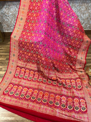 Pink and Red  Banrasi Exquisite Georgette