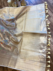 Beige Fancy Tissue Silk