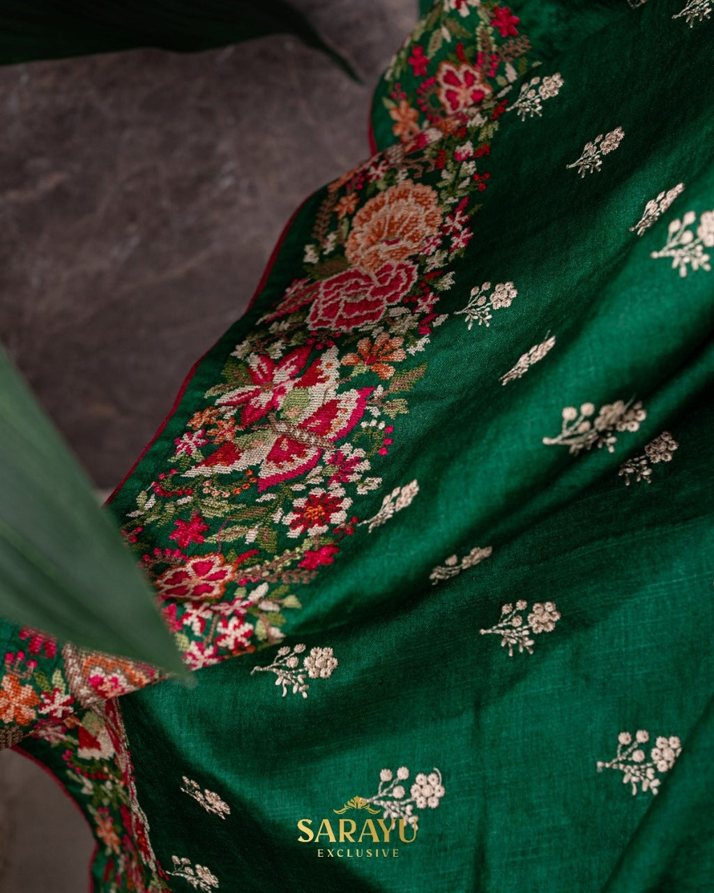 Green Pure Tussar Silk