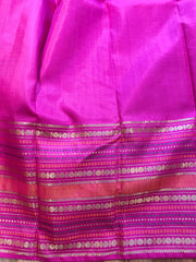 Mahendi Green and Magenta Pink Kanchi Pattu