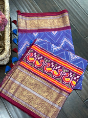 Blue and Magenta Twill Kanchi