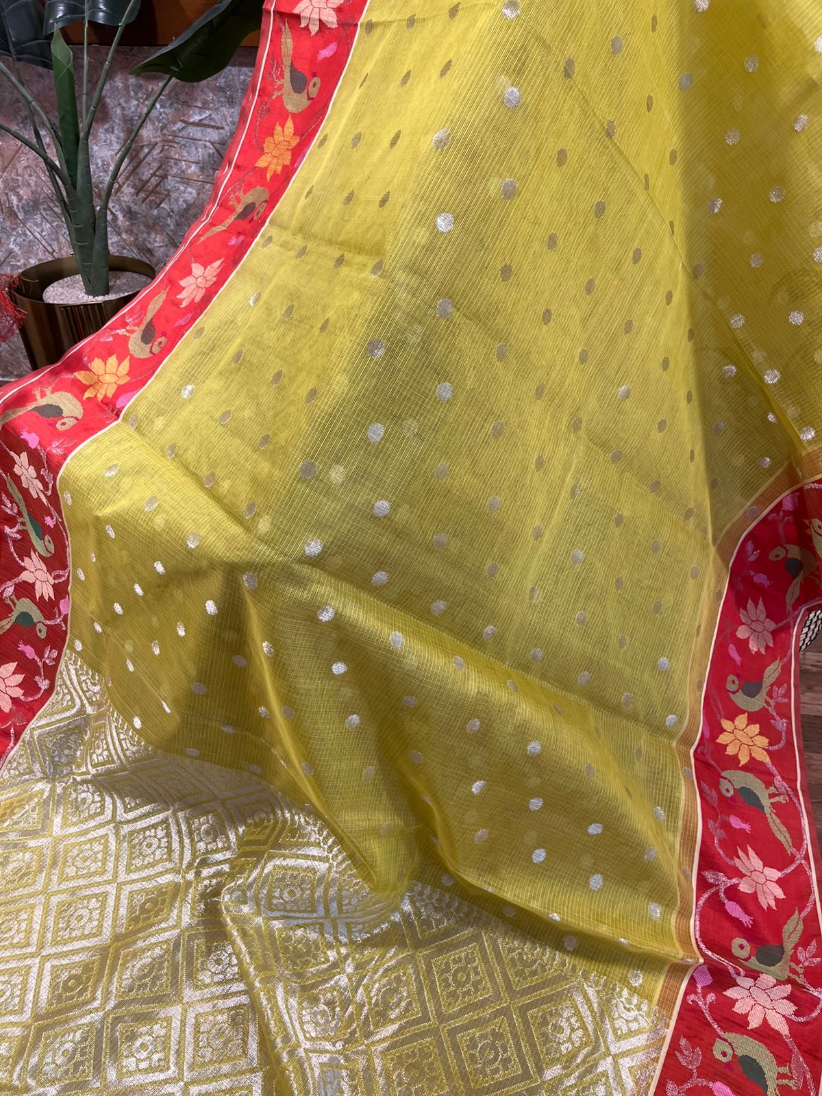 Refreshing Yellow Pure Zari Kota