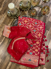 Red Banrasi Exquisite Georgette