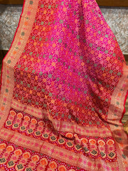 Pink and Red  Banrasi Exquisite Georgette