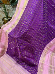 Magenta and Light Pink Kanchi Pattu