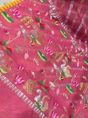 Pure Zari Saree with Contrast Blouse