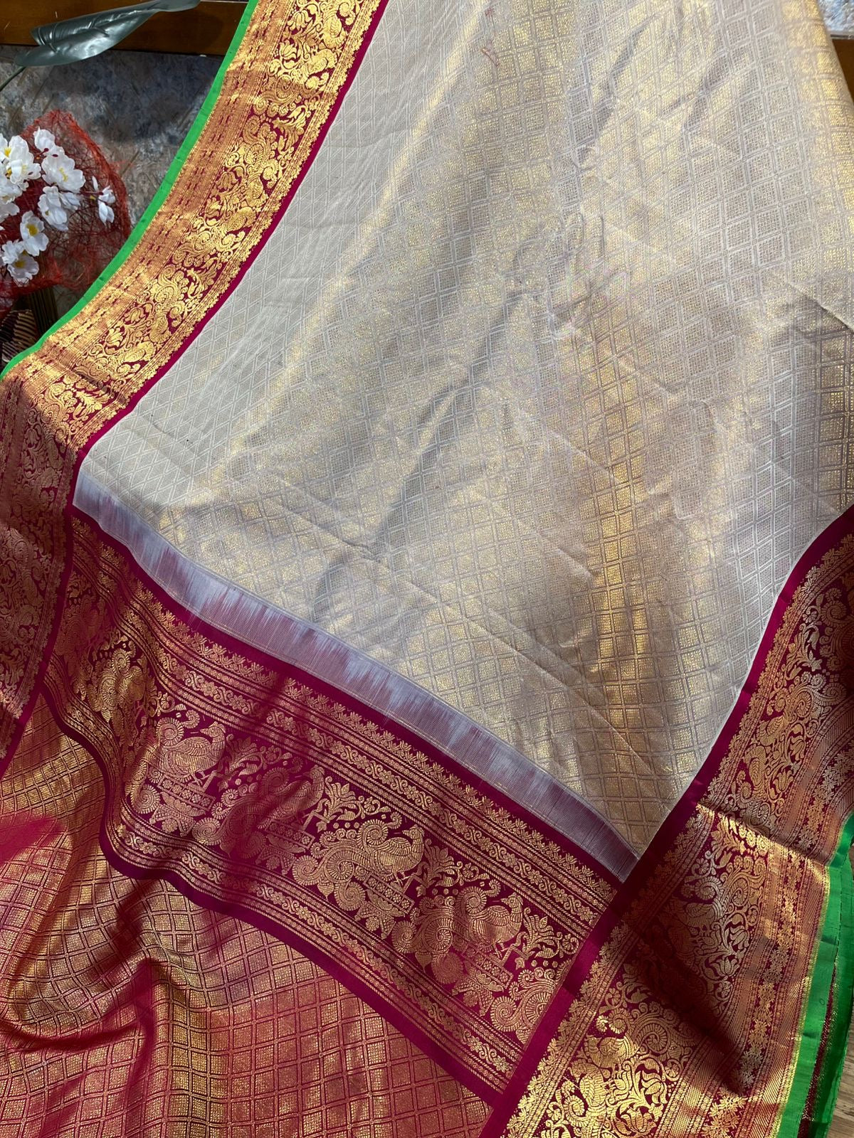 Gadwal all over brocade saree