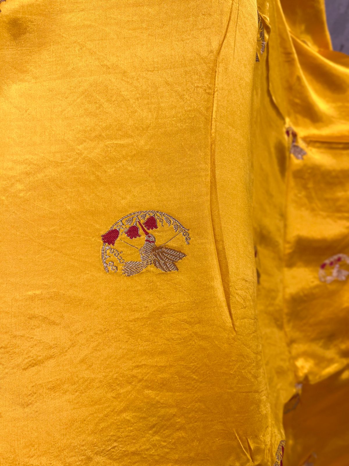 Musturd Yellow Banarasi Mashuru Silk