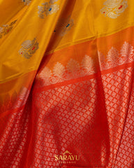Yellow and Orange Venkatagiri Silk