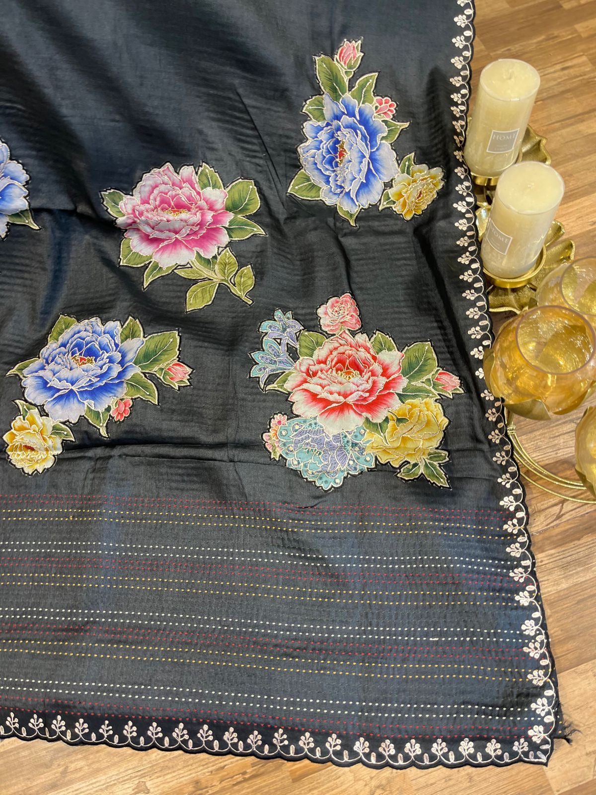 Black Shade Pure Tussar Saree