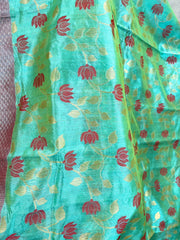 Chanderi pattu saree with ready wear blouse