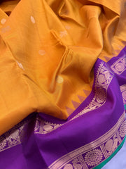 Deep Mustard Yellow Pure Kanchi Vintage Pattu