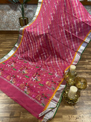 Pure Zari Saree with Contrast Blouse