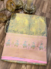 Pastel Shade Meenakari Exclusive Kanchi Silk