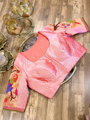 Peach Pathani Pure Silk Blouse