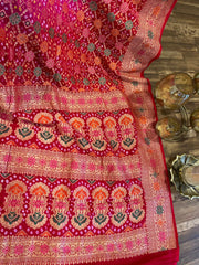 Pink and Red  Banrasi Exquisite Georgette