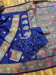 Royal Blue Gadwal Pattu saree