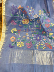 Light ink Blue Pure Handloom Jamdhani