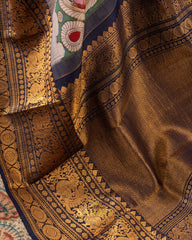 Beautiful Combination Kalamkari Hand painted Kanchi Pure Silk