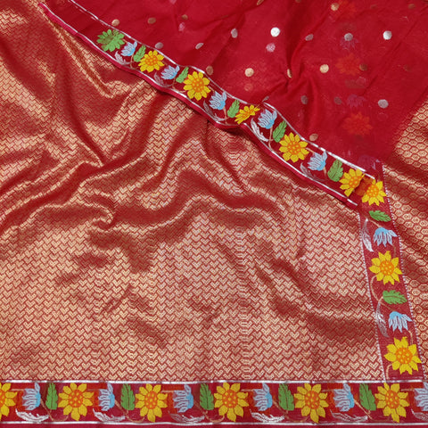 Red Exclusive Jamawar Tissue