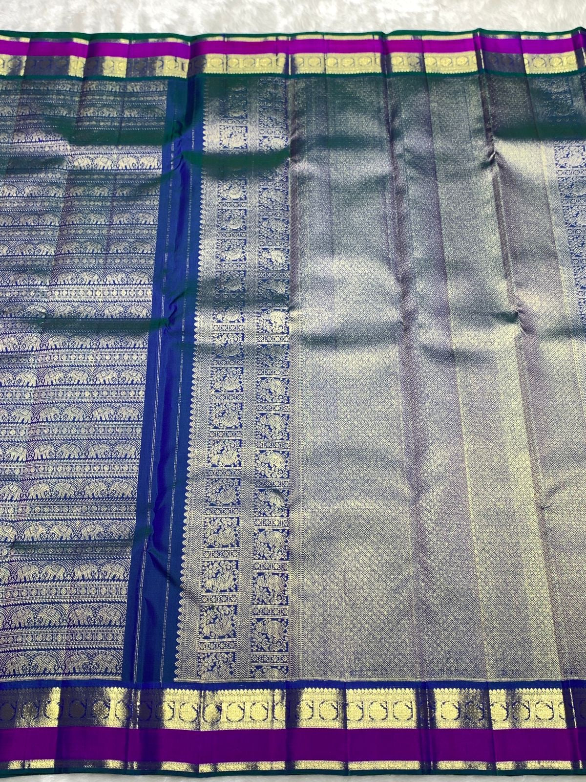 Blue and Magenta Pure Kanchi Pattu