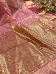 Deep Peach and Pink Pure Silk