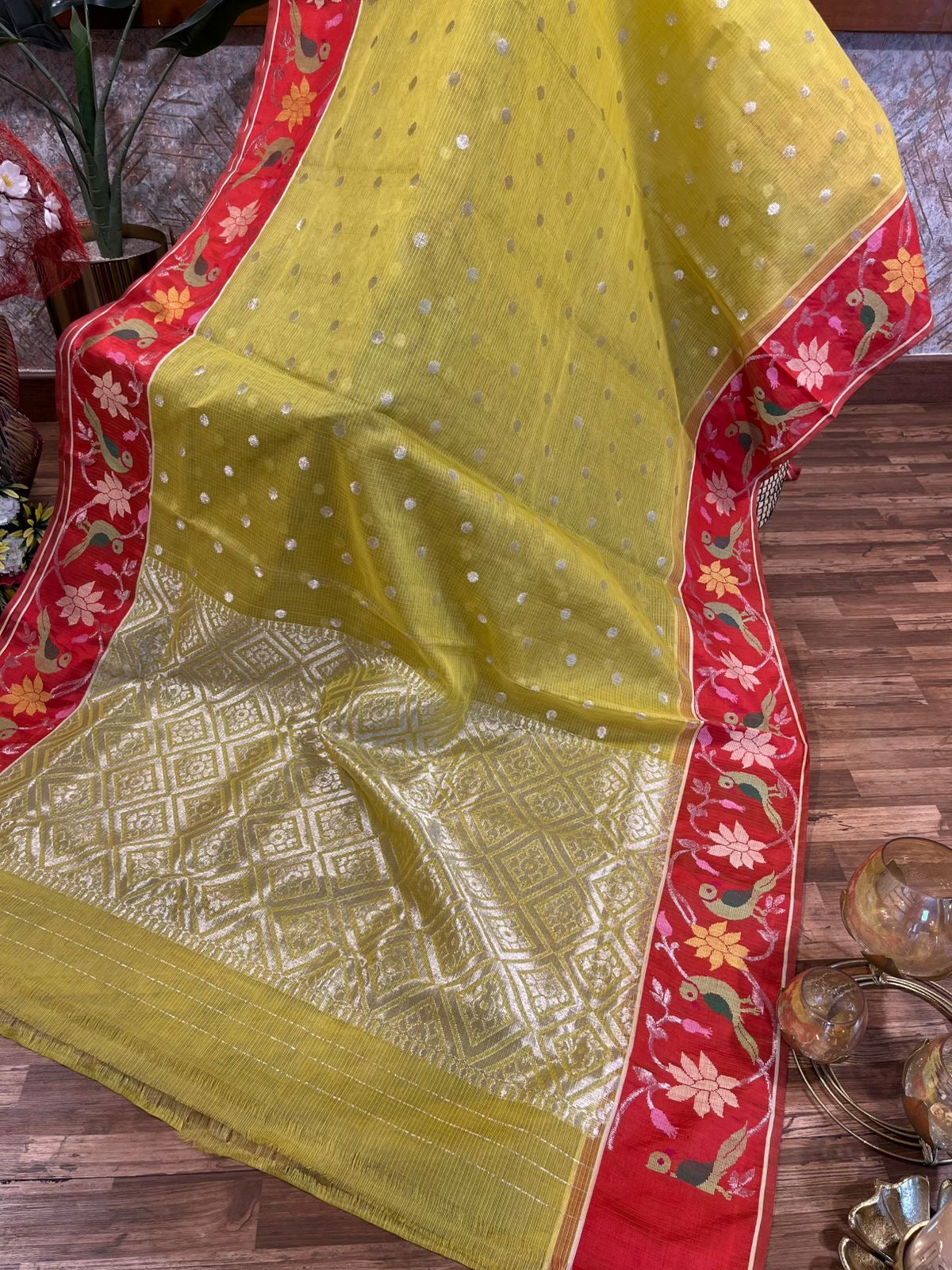 Refreshing Yellow Pure Zari Kota