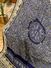 Navy Blue Rai Bandhini