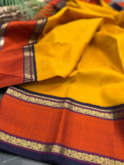 Deep Mustard Yellow Pure Kanchi Vintage Pattu