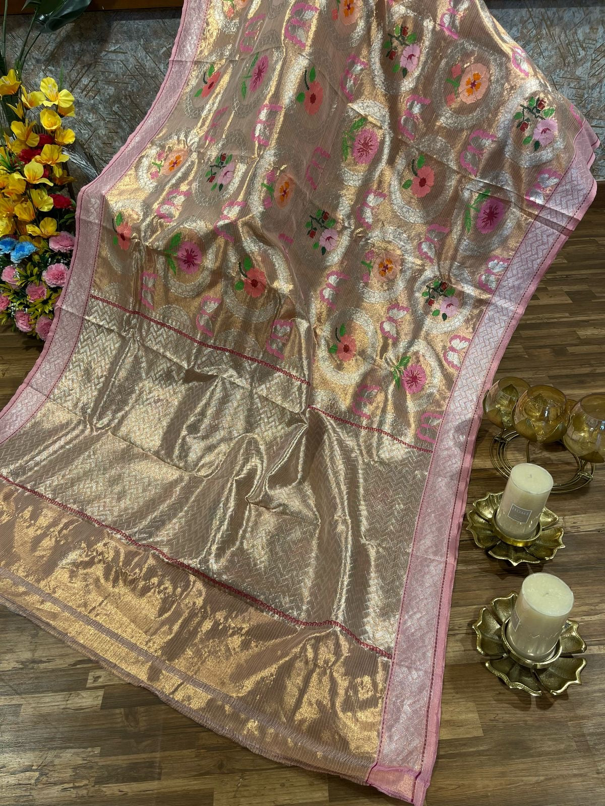 Double Tissue Designer Masterweave Kota with pichuwai Design