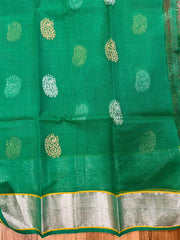 Pure Zari Saree with Contrast Blouse