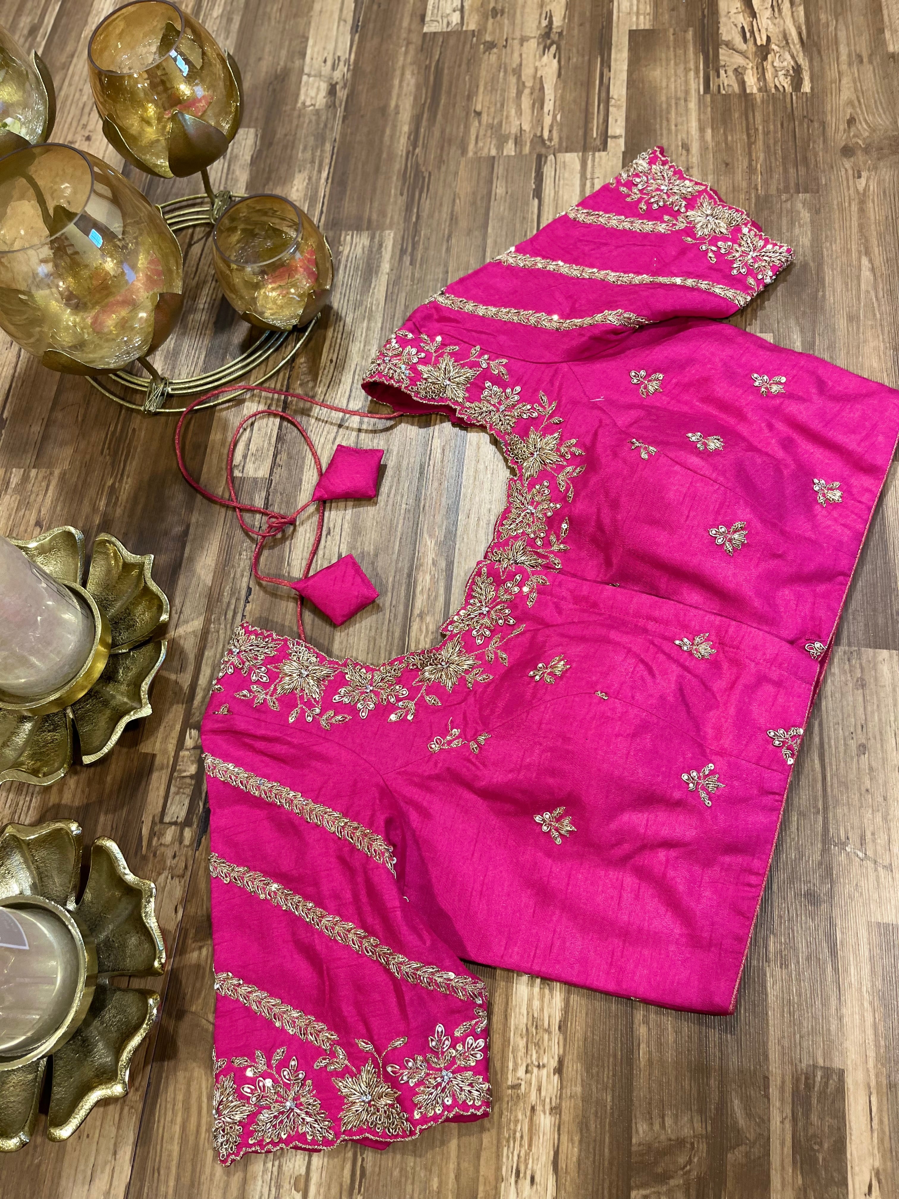 Pink Handwork ready to wear blouse