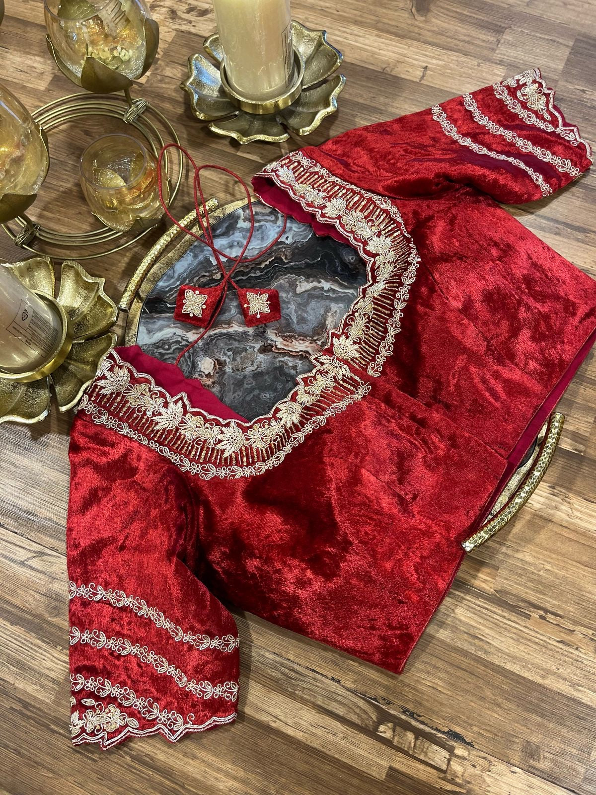 Red Velvet Designer Blouse