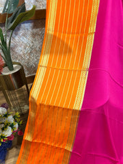 Pink and Orange Mysore Silk