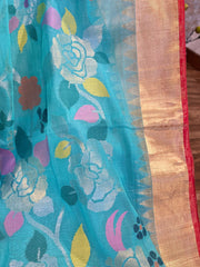 Refreshing Shade Coppersulfate Masterweaved Pure Handloom Jamdhani