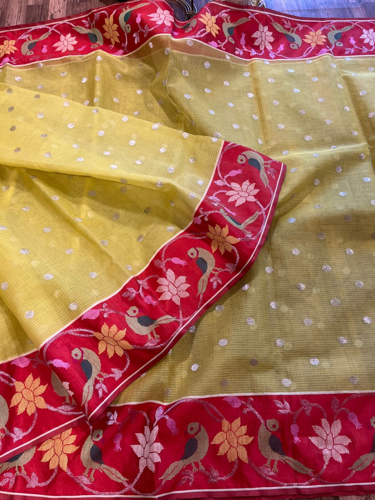 Refreshing Yellow Pure Zari Kota