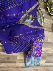 Purple Pure Silk and Patola, Paithani Fusion Blouse