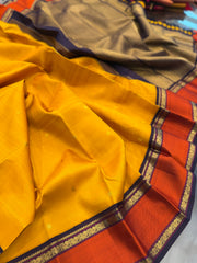 Deep Mustard Yellow Pure Kanchi Vintage Pattu