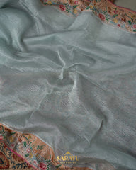 Powder Blue Crushed Organza